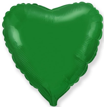 Фольга сердце "Зеленый", 76 см