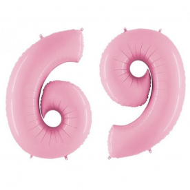 Шар "Цифра 6 или 9" нежно-розовая 