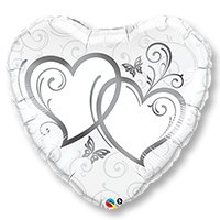 Шар Сердце фольга 36"/91 см, "Сердца переплетенные Gold / Sliver" Шар Сердце фольга 36"/91 см, "Сердца переплетенные Gold / Sliver"