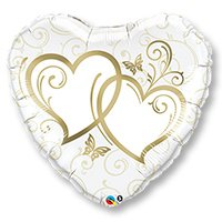 Шар Сердце фольга 36"/91 см, "Сердца переплетенные Gold / Sliver" Шар Сердце фольга 36"/91 см, "Сердца переплетенные Gold / Sliver"