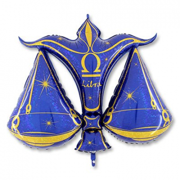 Шар Зодиак Весы золотой/синий Шар Зодиак Весы золотой/синий