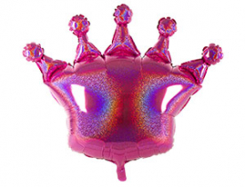 Шар Фигура "Корона розовая голография"