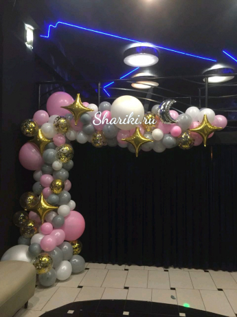 Арка - пена со звездами из шаров на каркасе. Цена за 1 метр Арка - пена со звездами из шаров на каркасе. Цена за 1 метр
