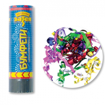 Пружинная хлопушка 16см серпантин фольга Пружинная хлопушка 16см серпантин фольга