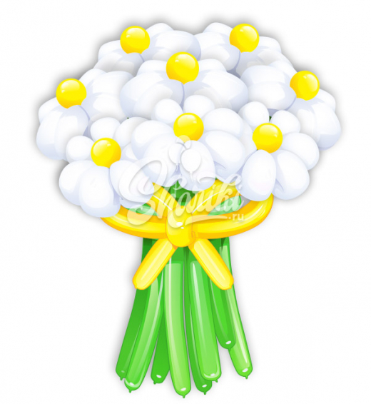 Цветы из шаров "Белые Ромашки"