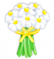 Цветы из шаров "Белые Ромашки"