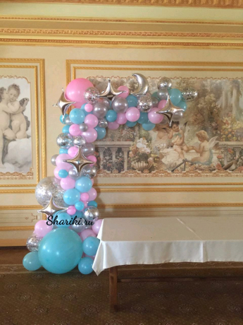 Арка - пена со звездами из шаров на каркасе. Цена за 1 метр Арка - пена со звездами из шаров на каркасе. Цена за 1 метр