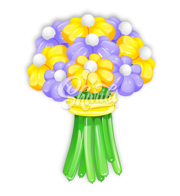 Цветок из воздушных шаров Flower of balloons