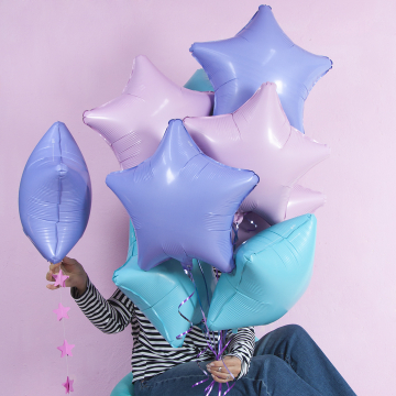 Шар звезда "Аквамарин",сатин 46 см Шар звезда "Аквамарин",сатин 46 см