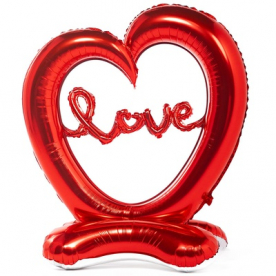 Фигура фольга "Сердце love,air",на подставке