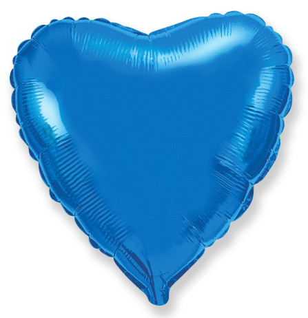 Сердце фольга "Синий",81 см