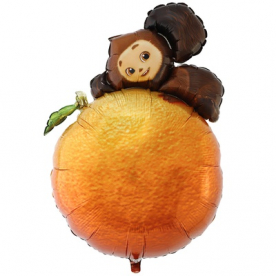 Шар фигура "Чебурашка на апельсине",66 см Шар фигура "Чебурашка на апельсине",66 см