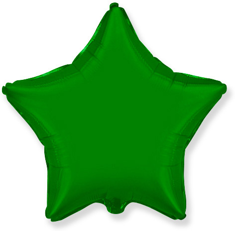 Шар Звезда фольга "Зеленый", 46 см.