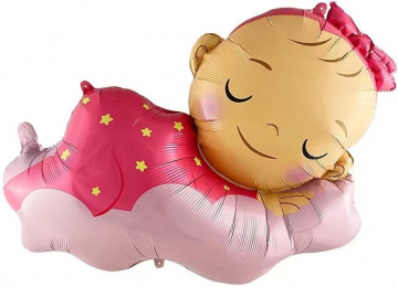 Шар фигура "Малышка,девочка на облаке",99 см
