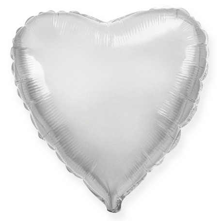 Сердце фольга серебро,76 см