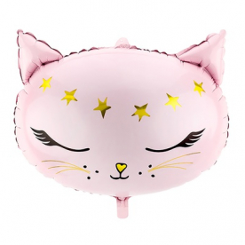 Фигура фольга "Голова кошки Pink"