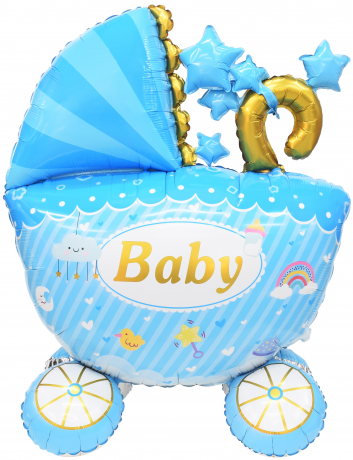 Фигура фольга 3D"Коляска мальчик",надув воздух Фигура фольга 3D"Коляска мальчик",надув воздух