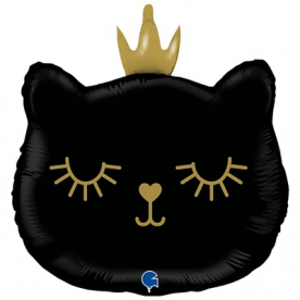 Фигура фольга "Голова кошки,черная"