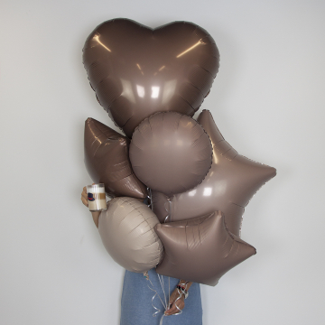 Шар звезда "Кофе латте",46 см