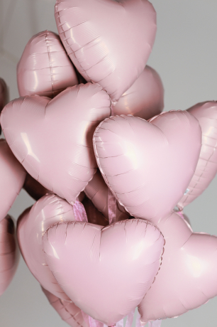 Шар сердце "Пыльная роза"