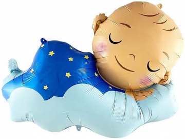 Шар фигура "Малыш,мальчик на облаке",99 см