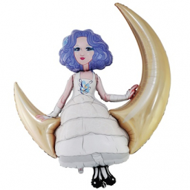 Шар фигура "Мальвина на полумесяце",113 см Шар фигура "Мальвина на полумесяце",113 см