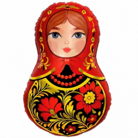 Шар фигура "Матрёшка,золотая",80 см