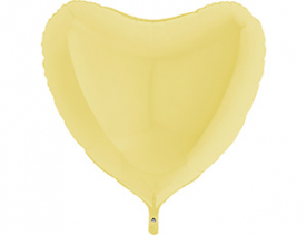 Шар фольга сердце "Пастель Matte Yellow"