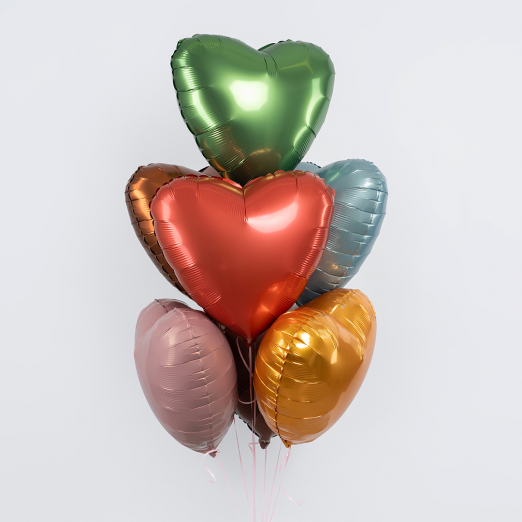 Сердце фольга "Медный бохо",46 см