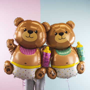 Шар фигура "Медвежонок бурый,мальчик",119 см