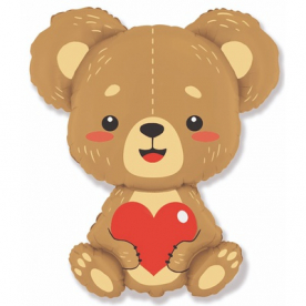 Фигура фольга "Медвежонок с сердцем"