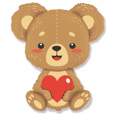 Фигура фольга "Медвежонок с сердцем"