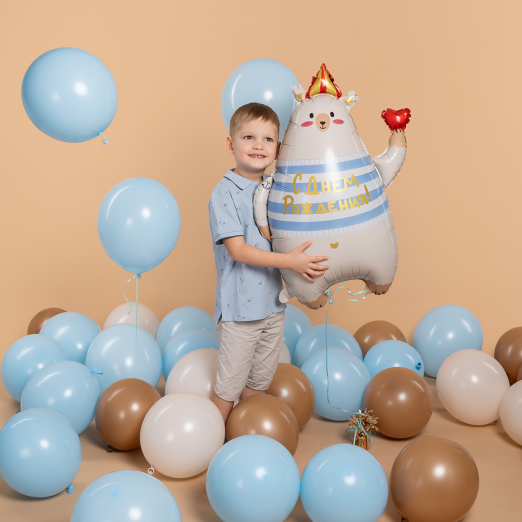 Фигура фольга "Мишка с днем рождения"