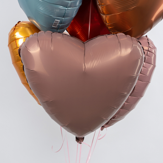 Сердце фольга "Мокко",46 см