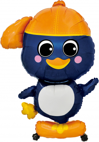Шар фигура "Пингвин на скейте",97 см