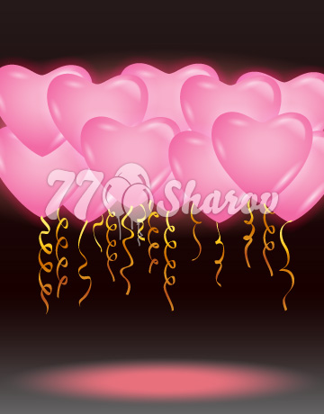 Светящиеся шары "Сердца розовые", 41 см