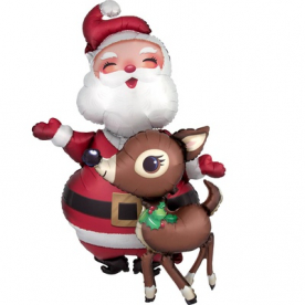 Ходячая фигура "Санта и олень"