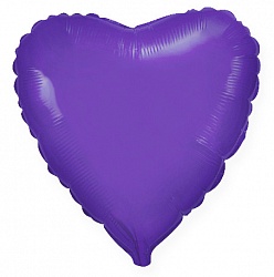 Шар Сердце фольга фиолетовый 46 см