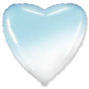 Сердце фольга "Голубой градиент"
