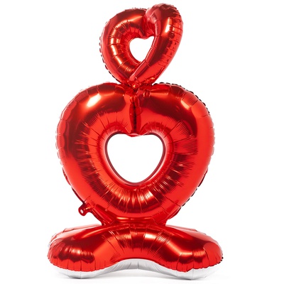 Фигура фольга "Сердце красное,air",на подставке