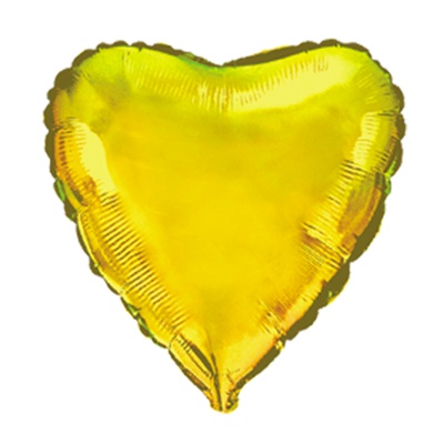 Шар Сердце фольга золото 46 см
