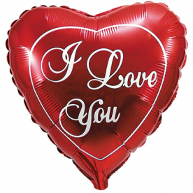 Шар фольга сердце "I love you", 46 см