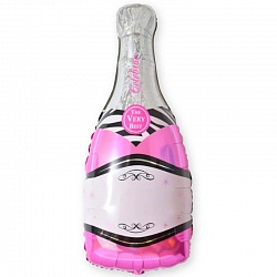 Шар Фигура Бутылка шампанского розовое