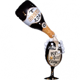 Фигура фольга "Шампанское и бокал", h 177 см