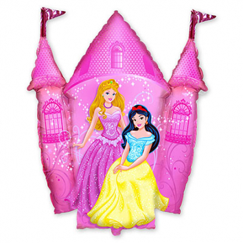 Шар Фигура фольга "Принцессы и Замок розовый"