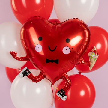 Шар фигура "Влюбленный смайл",66 см