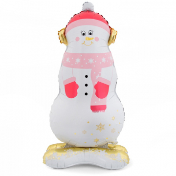 Фигура фольга "Снеговик, в розовом шарфике" Фигура фольга "Снеговик, в розовом шарфике"