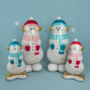 Фигура фольга "Снеговик, в розовом шарфике" Фигура фольга "Снеговик, в розовом шарфике"