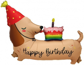 Шар фигура "Такса с подарком",94 см