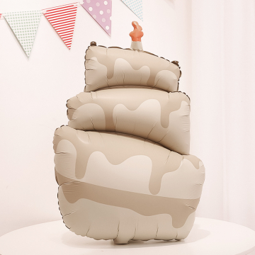 Шар фигура "Торт бежевый,сатин",94 см